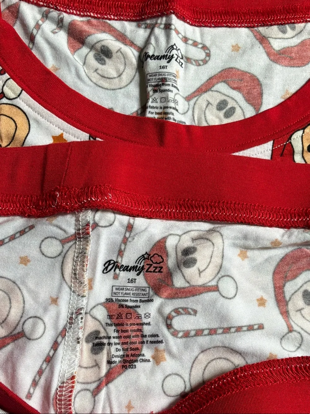 Kids Red and White Santa Face Pajama Set